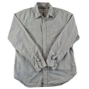 Dockers Men's Button Down Long Sleeve Shirt - Blue/ White Striped - Medium